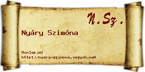 Nyáry Szimóna névjegykártya